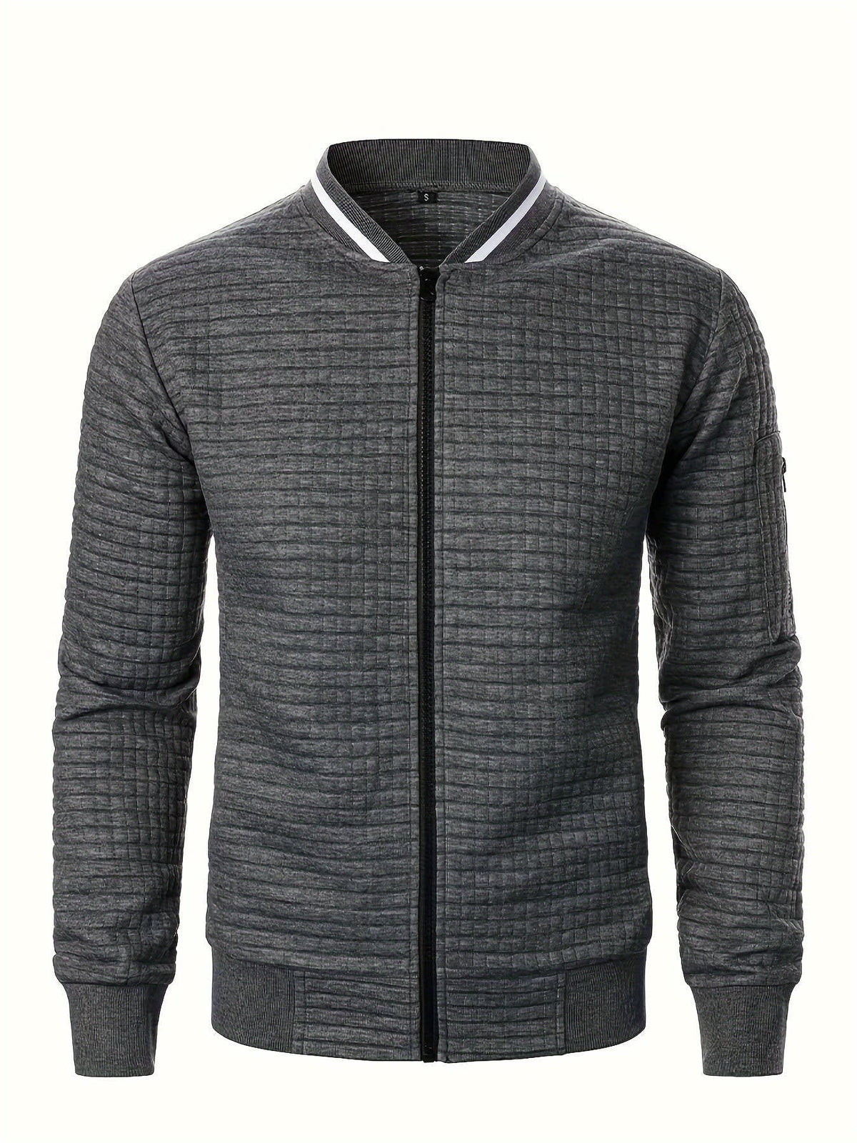 Hagen Quilted Zip Up Bomber Jacket