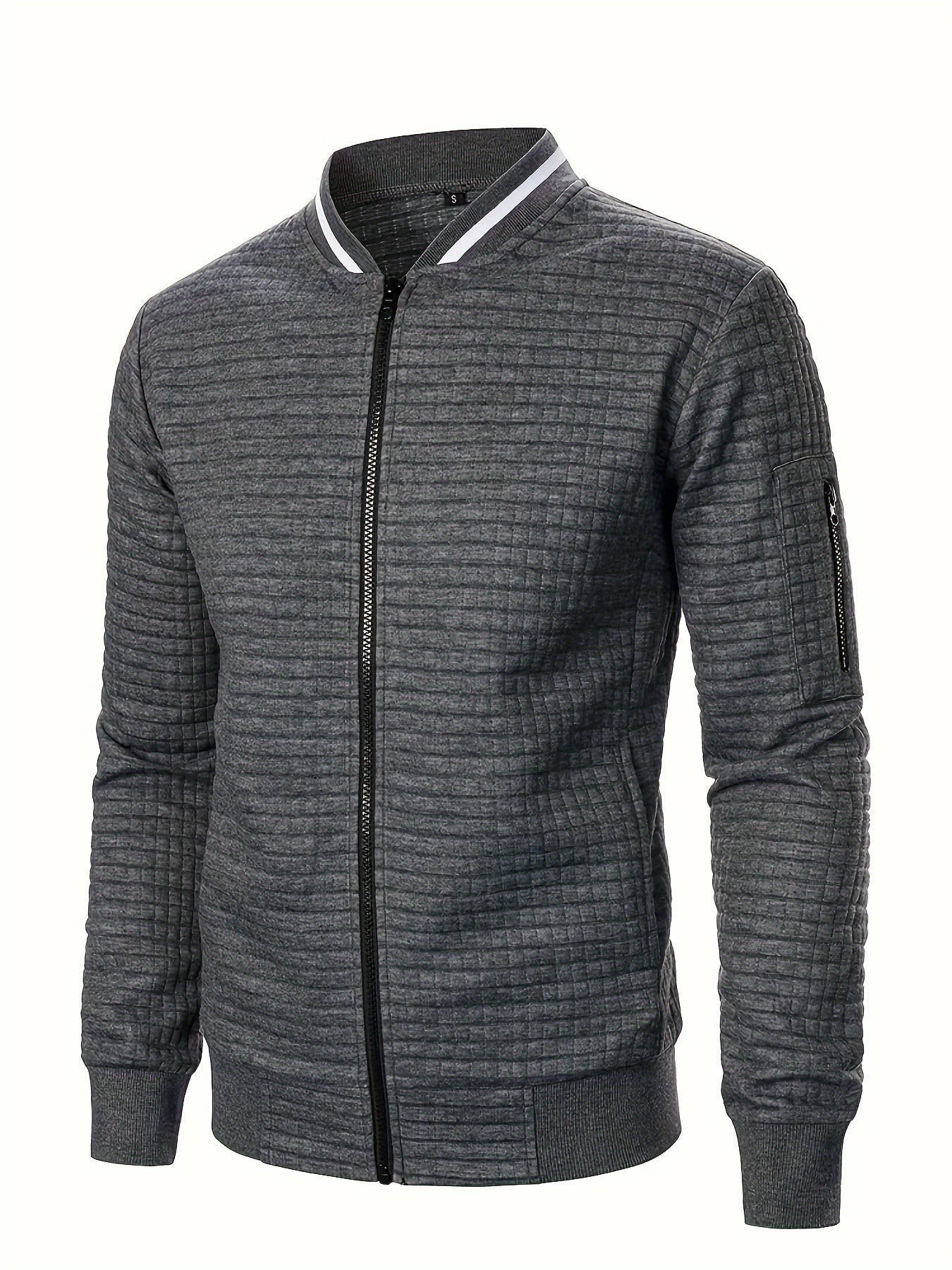 Hagen Quilted Zip Up Bomber Jacket_15