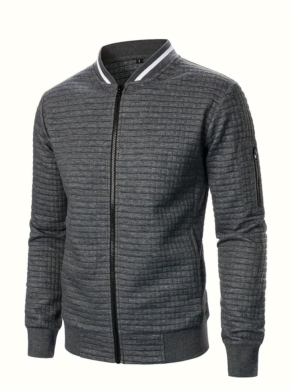 Hagen Quilted Zip Up Bomber Jacket