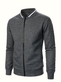 Hagen Quilted Zip Up Bomber Jacket