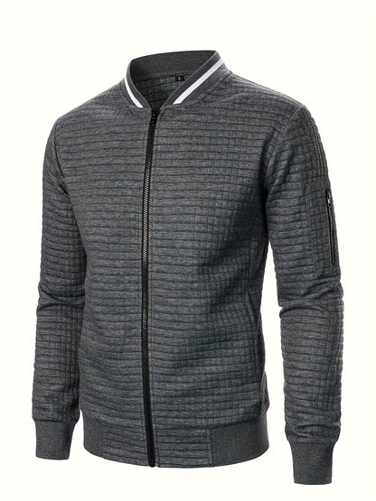 Hagen Quilted Zip Up Bomber Jacket_15