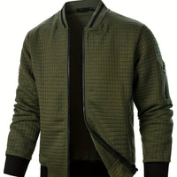 Hagen Quilted Zip Up Bomber Jacket