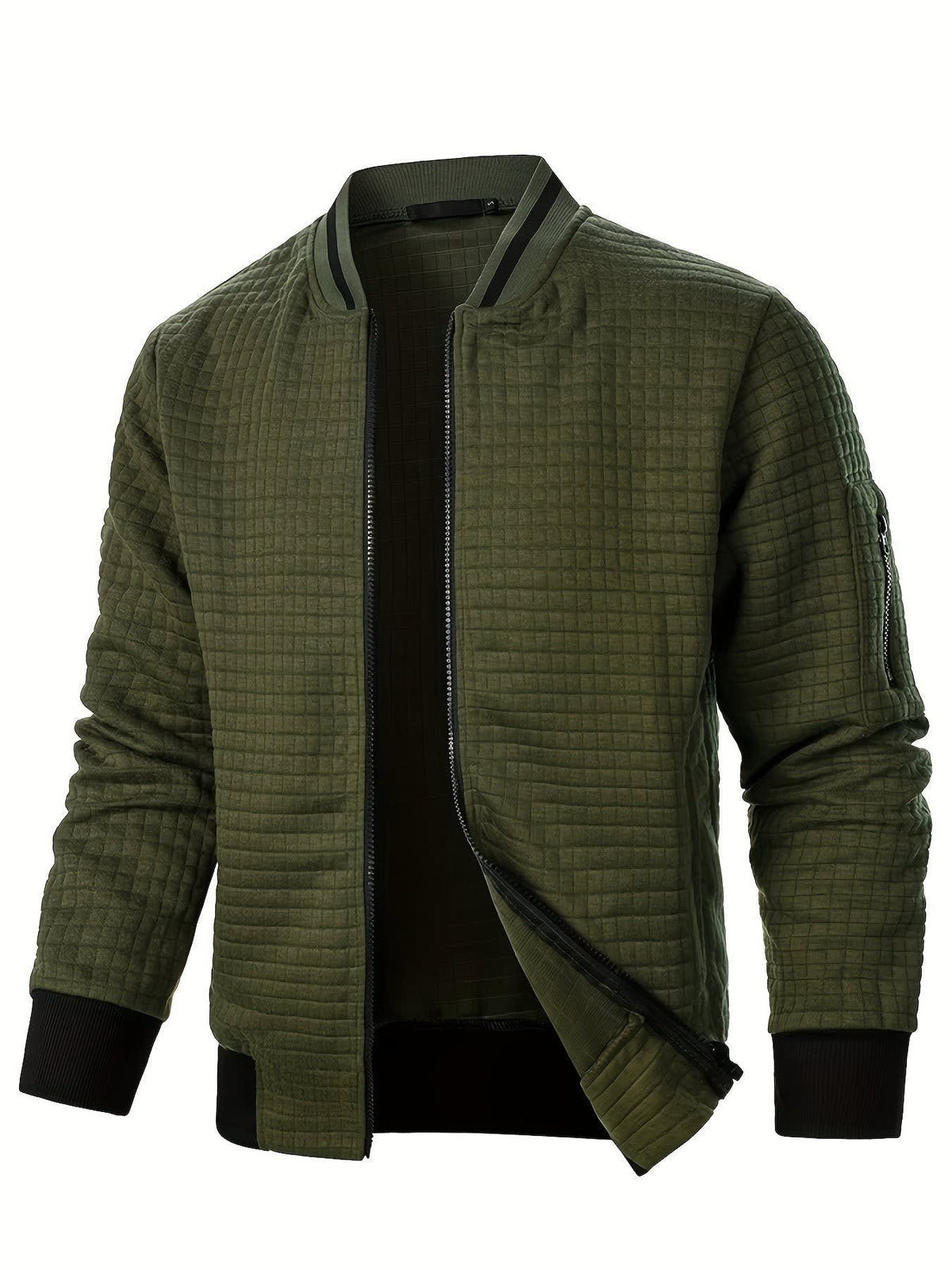 Hagen Quilted Zip Up Bomber Jacket