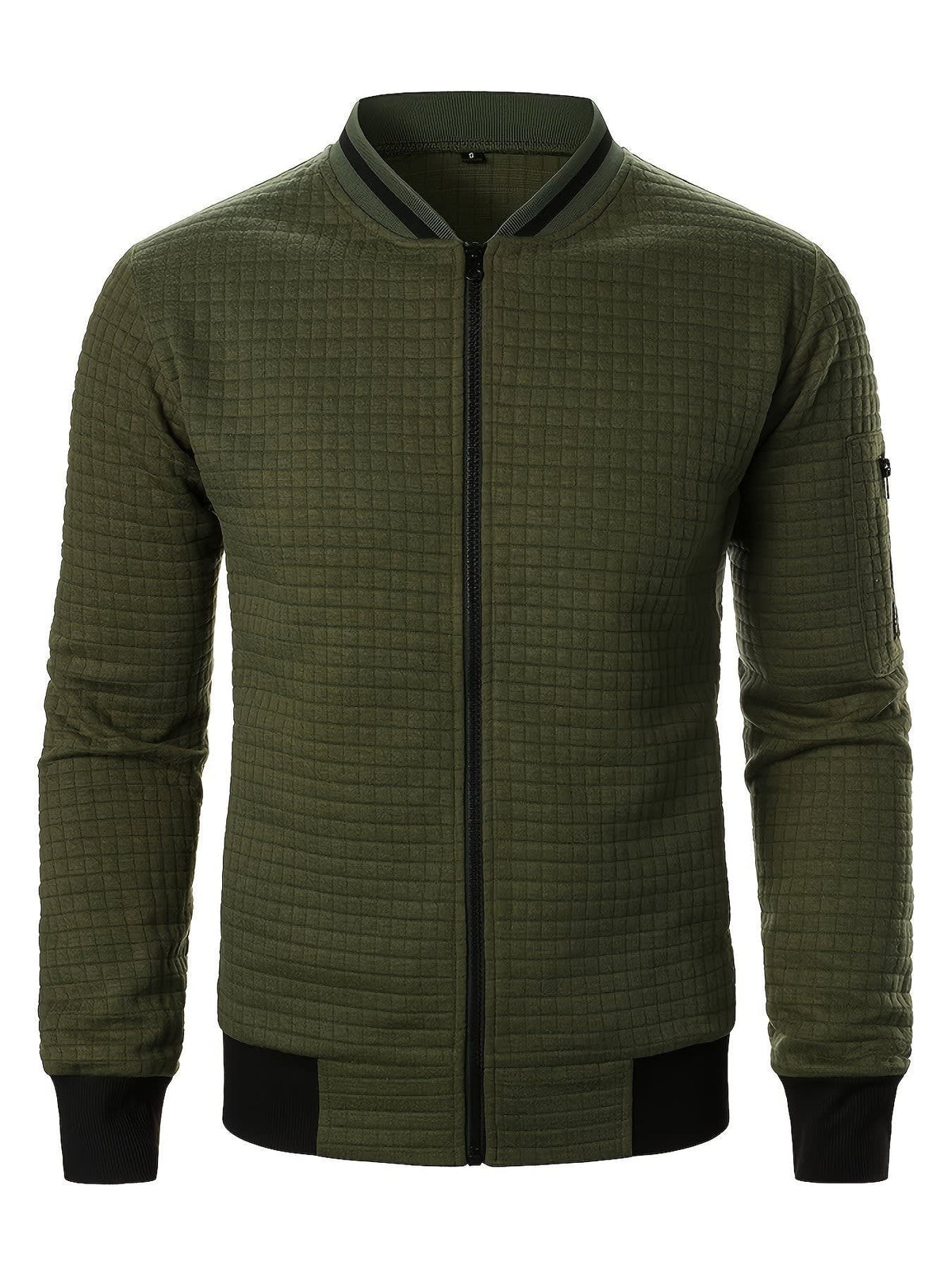 Hagen Quilted Zip Up Bomber Jacket