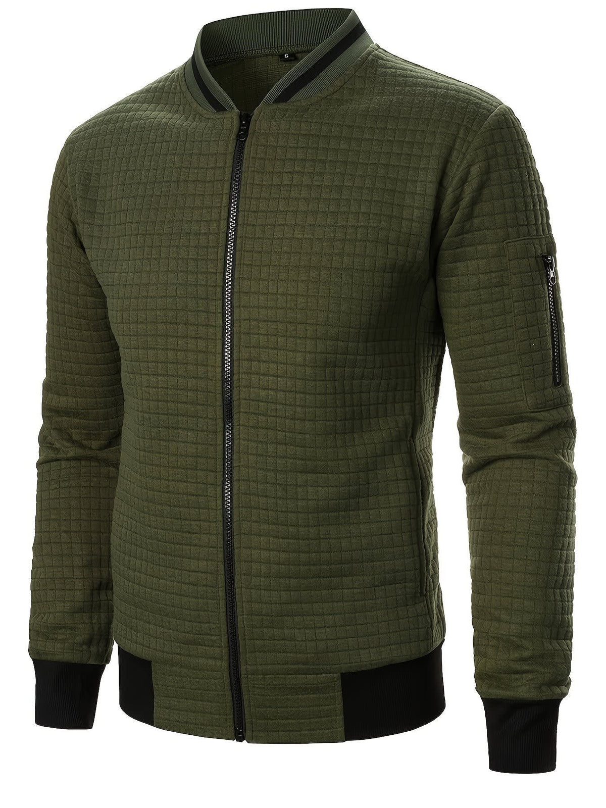 Hagen Quilted Zip Up Bomber Jacket