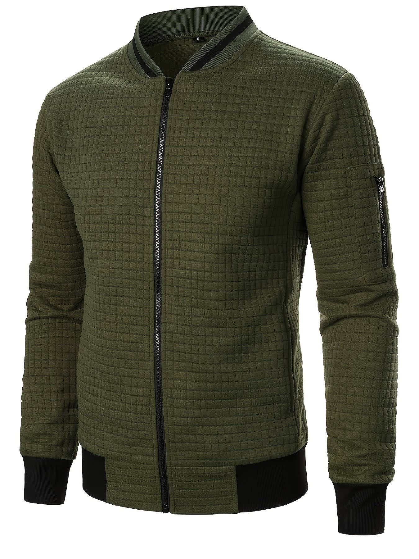 Hagen Quilted Zip Up Bomber Jacket_21
