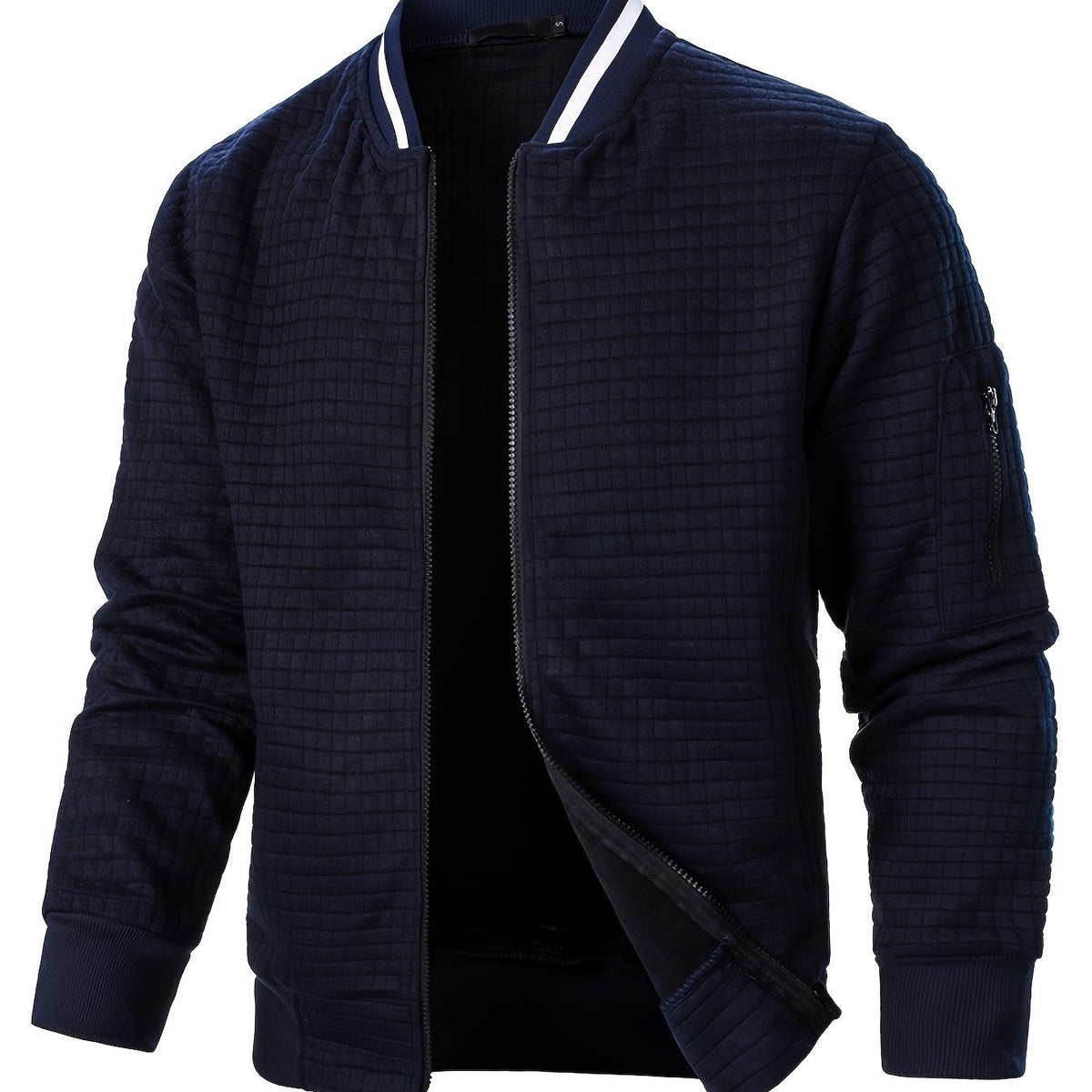 Hagen Quilted Zip Up Bomber Jacket