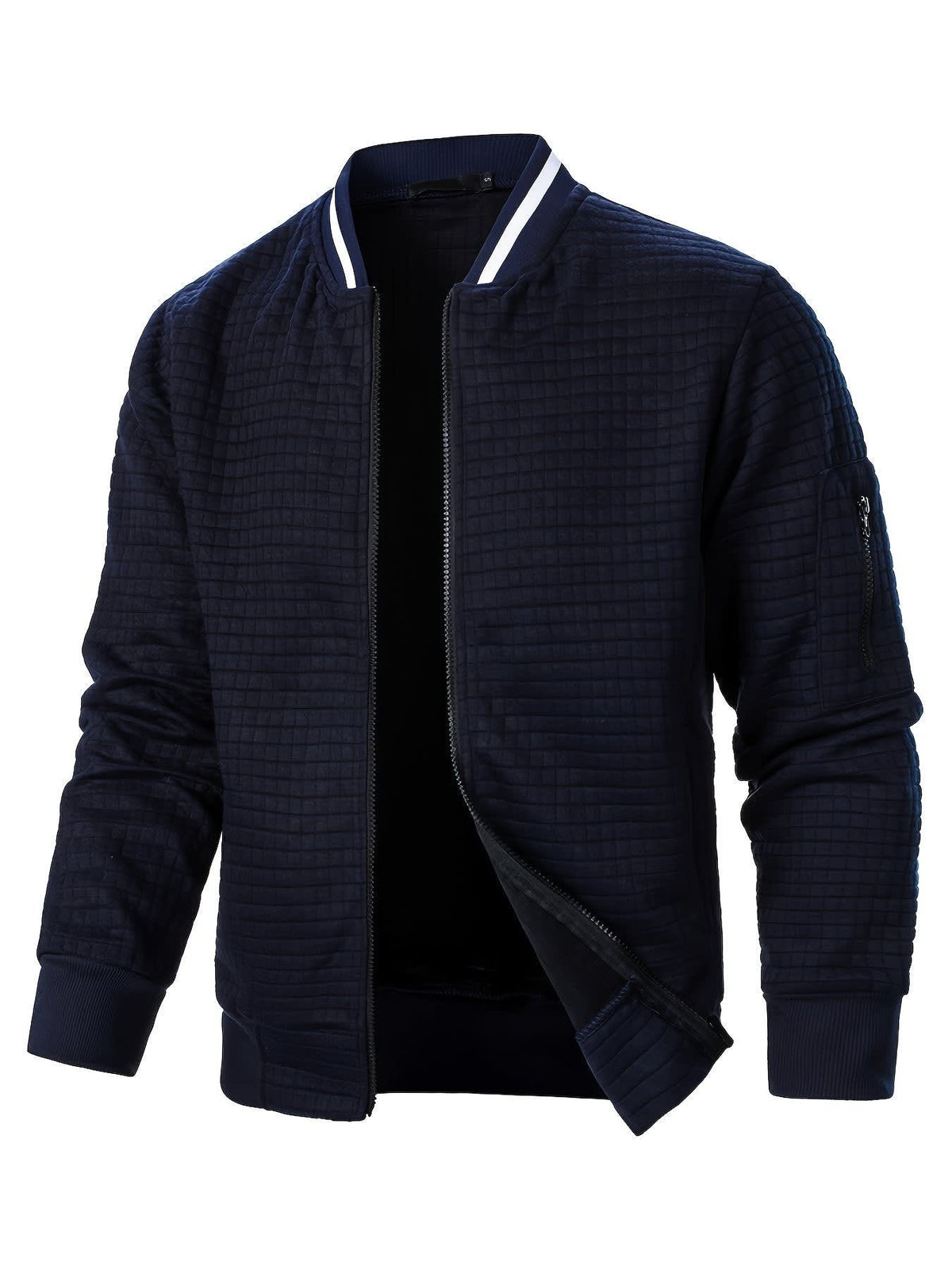Hagen Quilted Zip Up Bomber Jacket