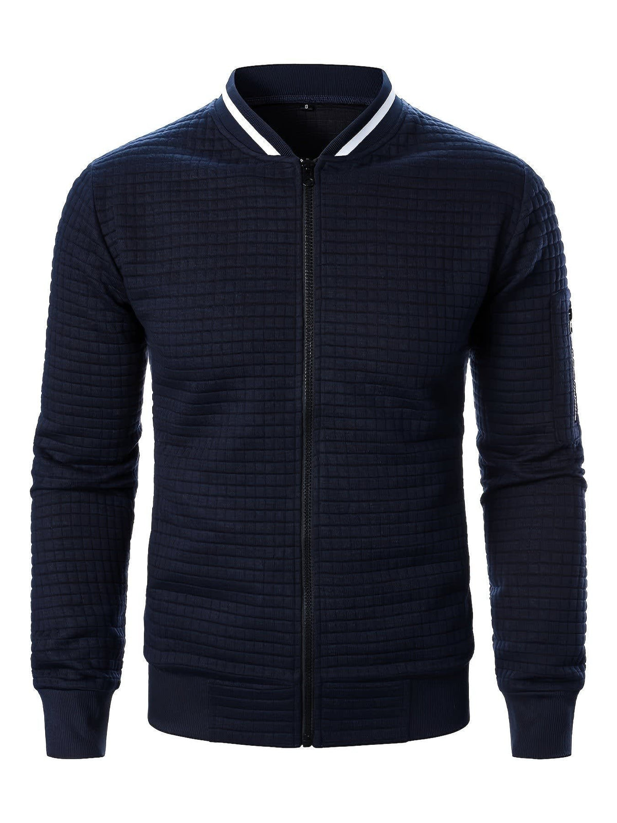 Hagen Quilted Zip Up Bomber Jacket