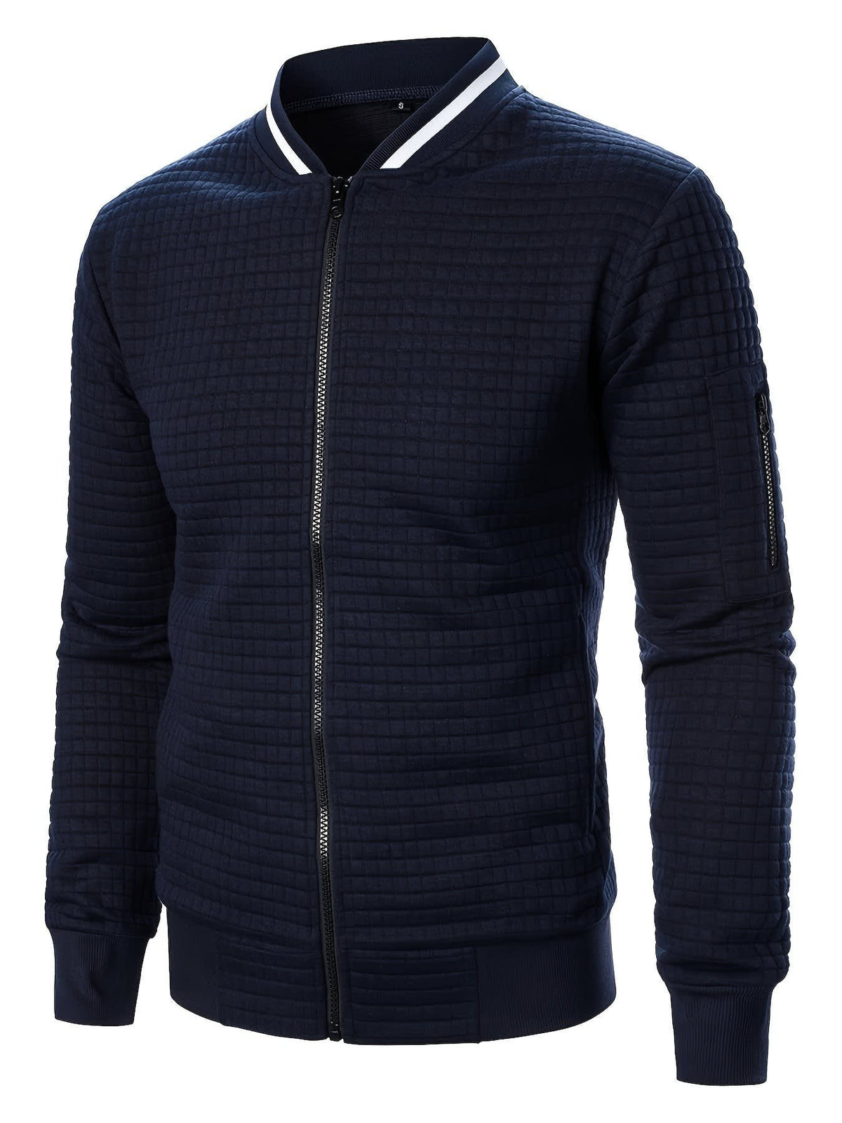 Hagen Quilted Zip Up Bomber Jacket
