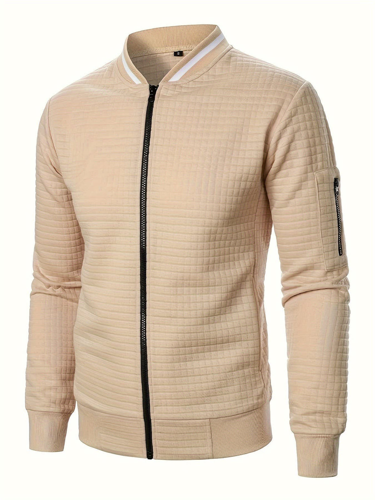 Hagen Quilted Zip Up Bomber Jacket