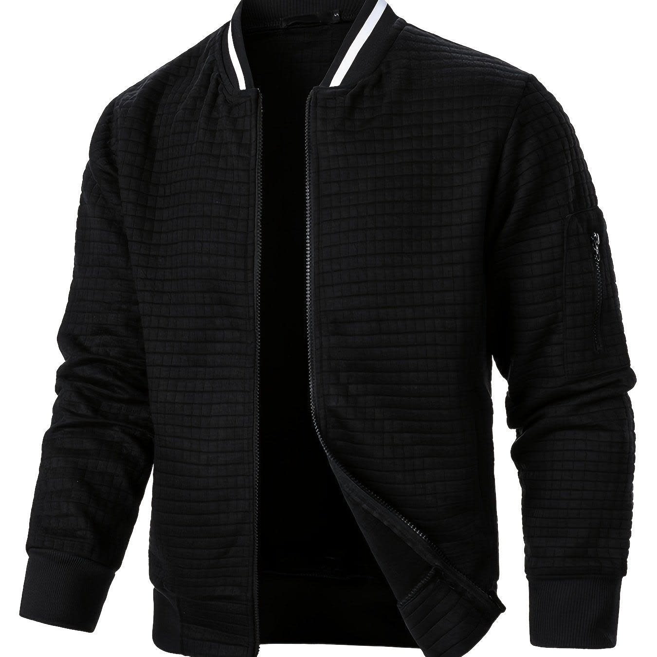 Hagen Quilted Zip Up Bomber Jacket_6