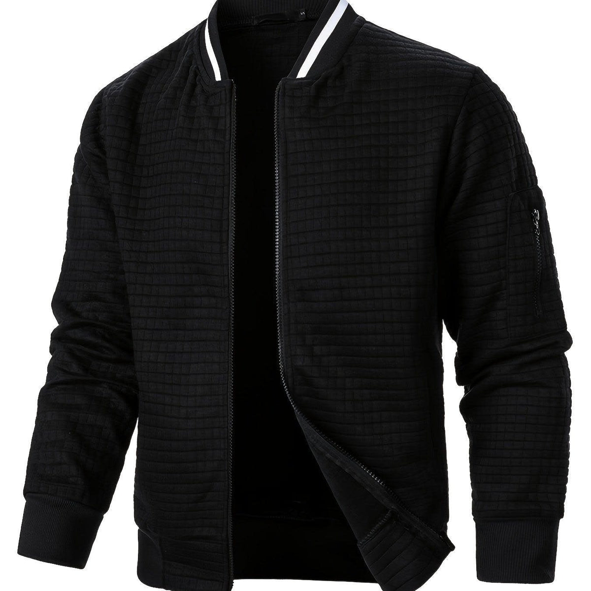 Hagen Quilted Zip Up Bomber Jacket