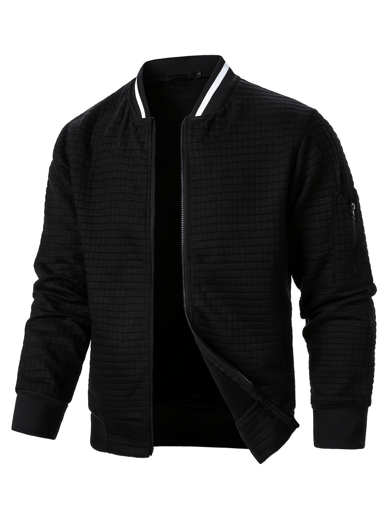 Hagen Quilted Zip Up Bomber Jacket_7