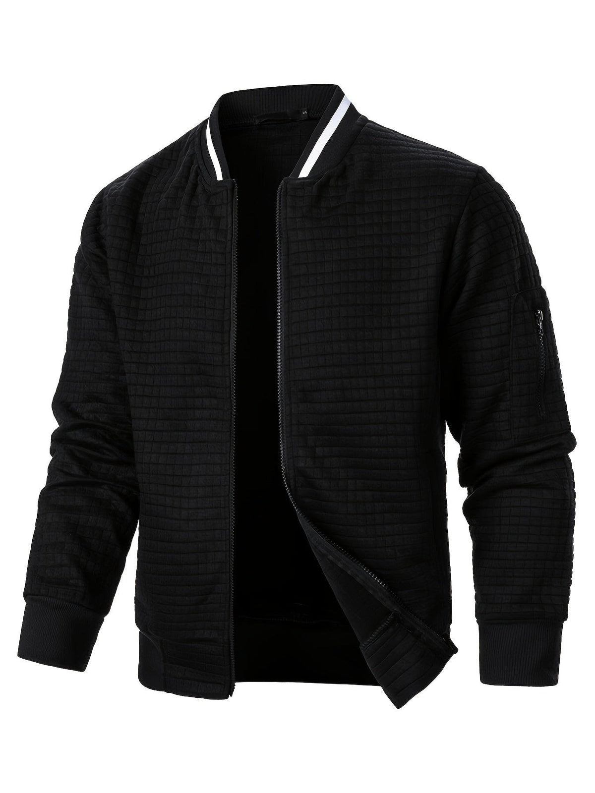 Hagen Quilted Zip Up Bomber Jacket
