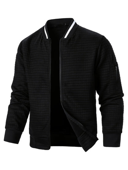 Hagen Quilted Zip Up Bomber Jacket_7