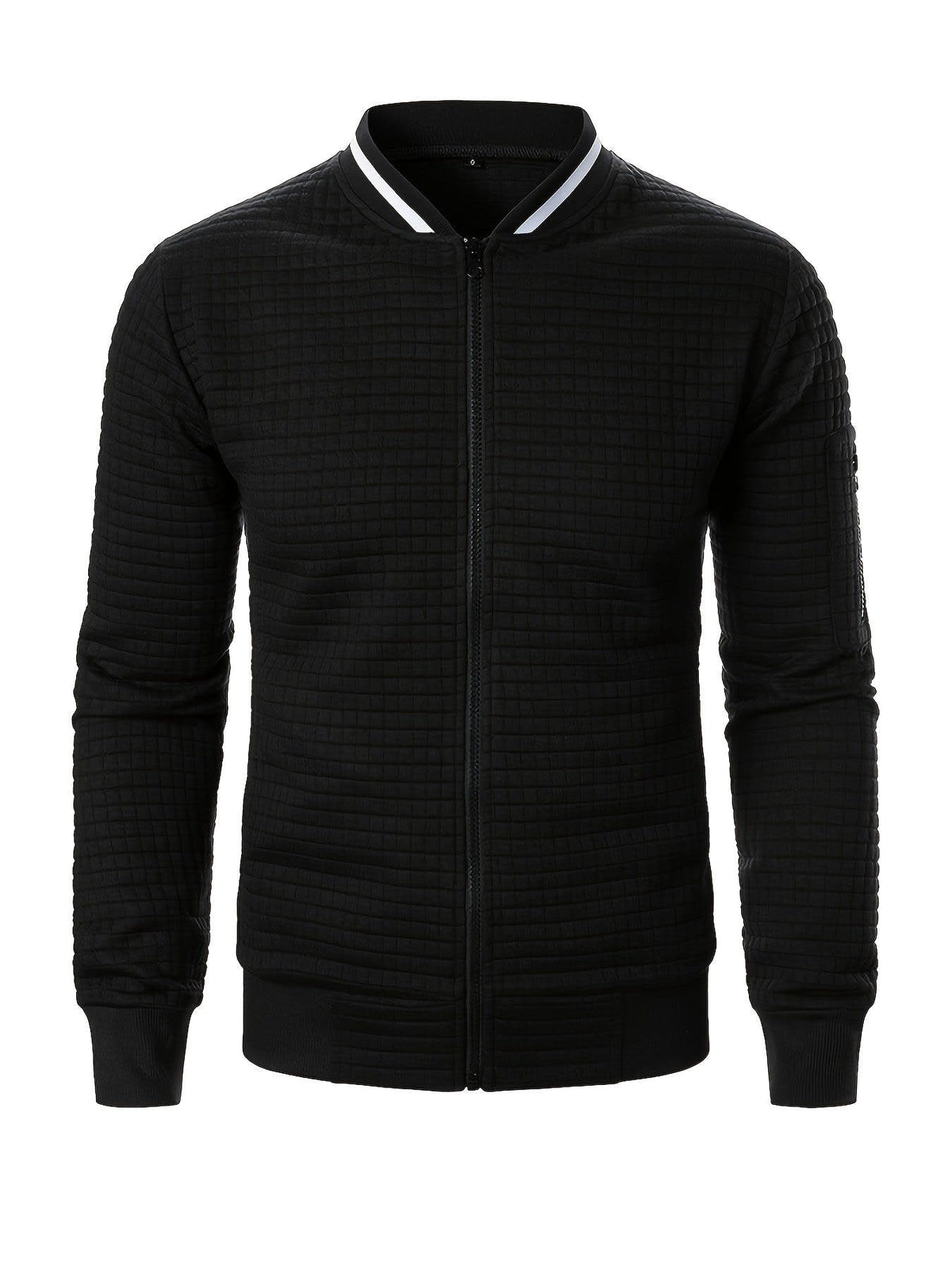 Hagen Quilted Zip Up Bomber Jacket