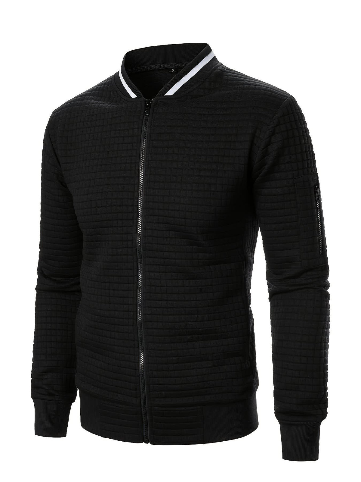 Hagen Quilted Zip Up Bomber Jacket