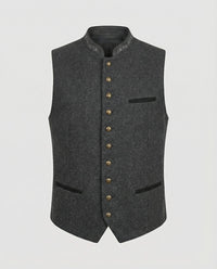 Paget Embroidered Stand Collar Waistcoat
