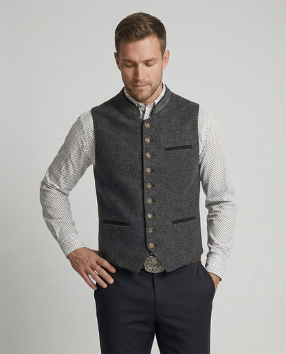 Paget Embroidered Stand Collar Waistcoat_2
