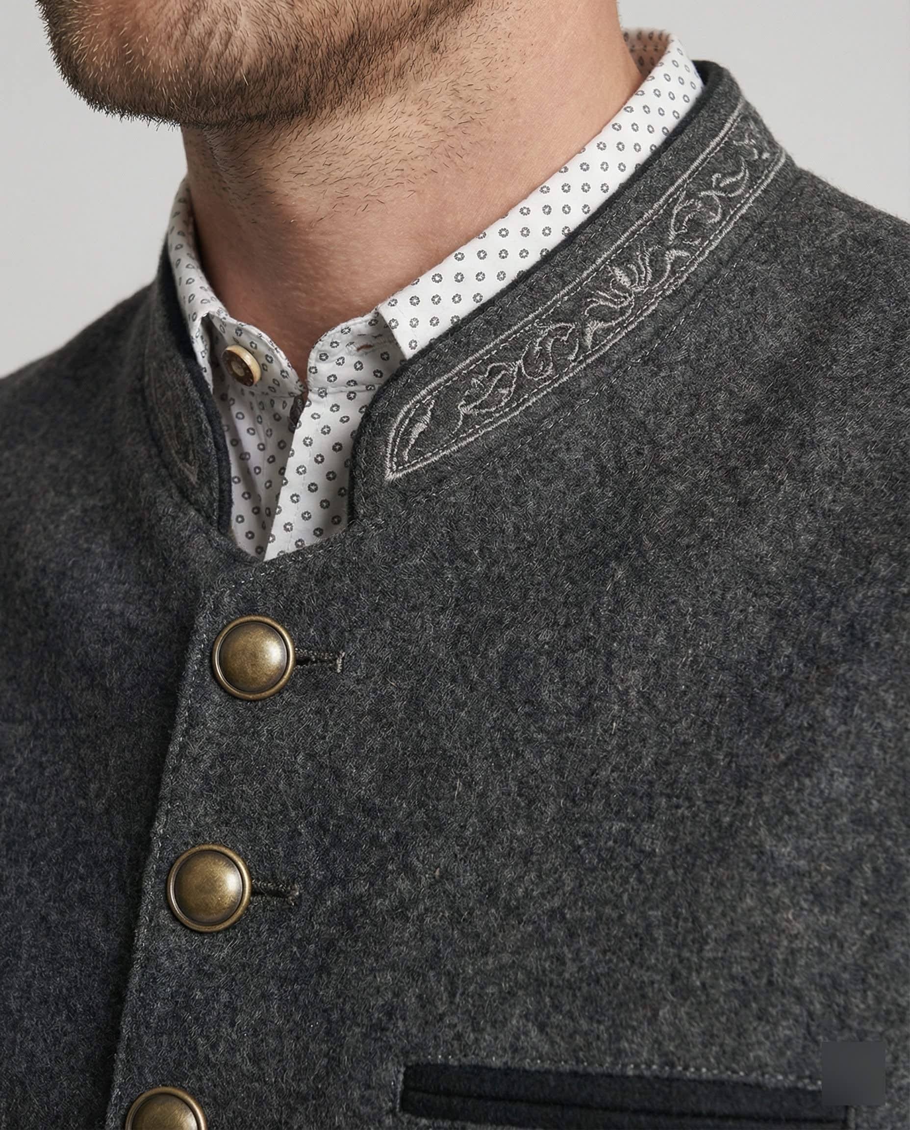 Paget Embroidered Stand Collar Waistcoat_3