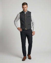 Paget Embroidered Stand Collar Waistcoat
