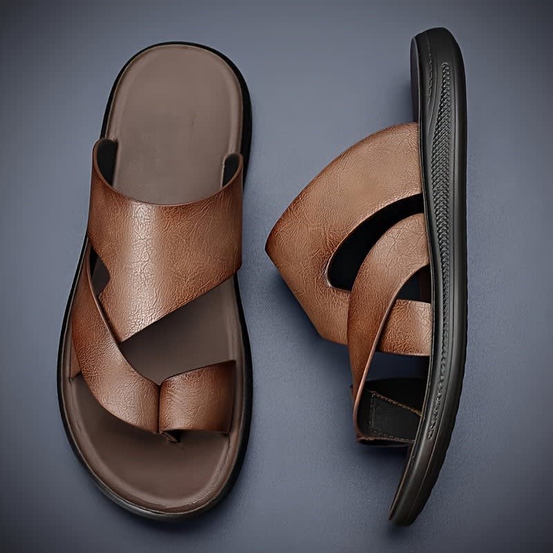 Duke Cross Strap Leather Sandals_1