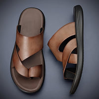 Duke Cross Strap Leather Sandals