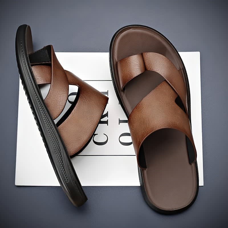 Duke Cross Strap Leather Sandals_2
