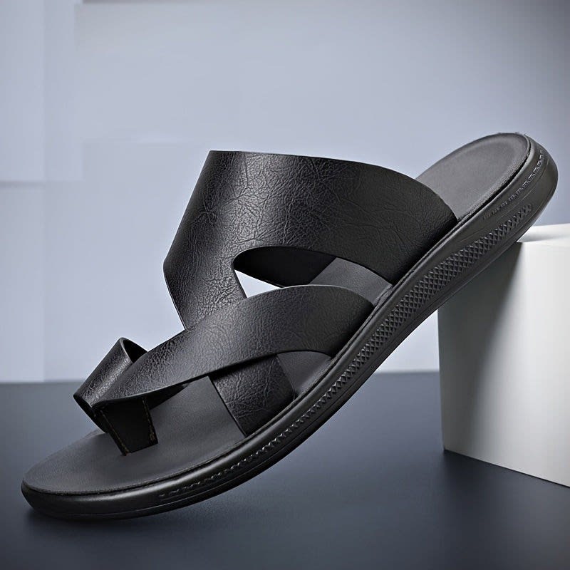Duke Cross Strap Leather Sandals