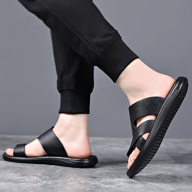 Duke Cross Strap Leather Sandals_7