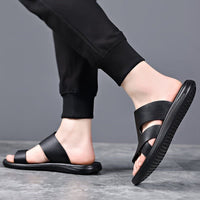 Duke Cross Strap Leather Sandals