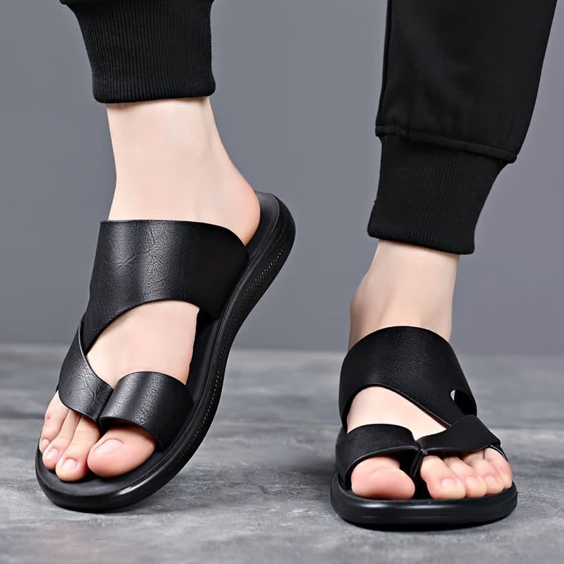 Duke Cross Strap Leather Sandals