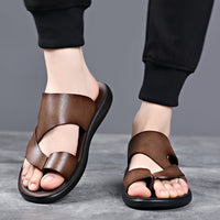 Duke Cross Strap Leather Sandals