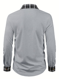 Locke Waffle Knit Check Trim Long Sleeve Shirt
