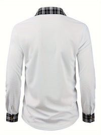 Locke Waffle Knit Check Trim Long Sleeve Shirt