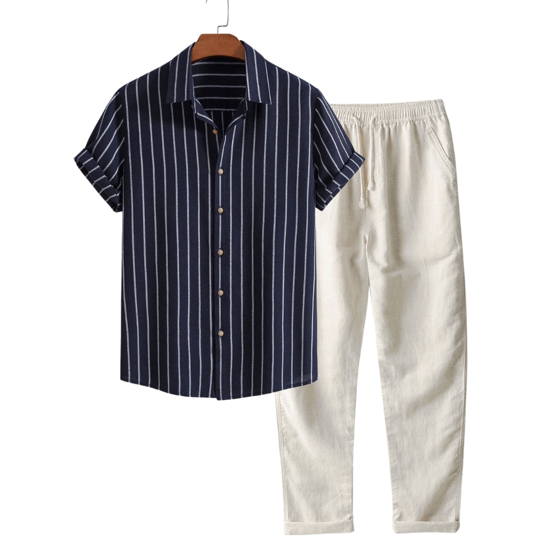 Fulton Striped Linen Blend Two Piece Set_1