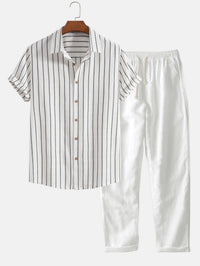Fulton Striped Linen Blend Two Piece Set