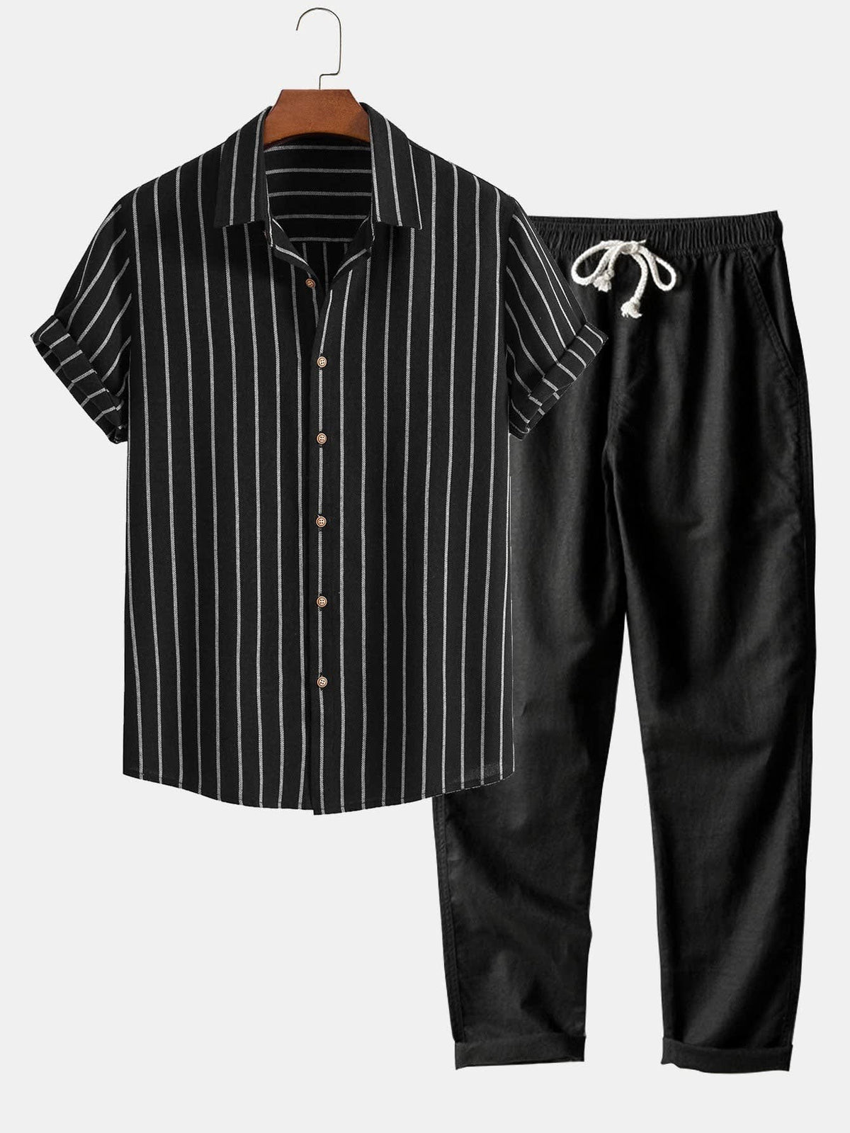 Fulton Striped Linen Blend Two Piece Set
