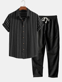 Fulton Striped Linen Blend Two Piece Set