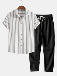 Fulton Striped Linen Blend Two Piece Set