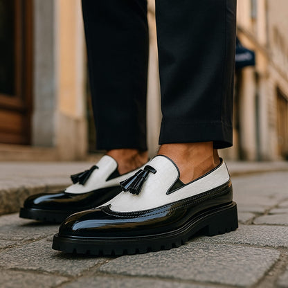 Dalton Croc Embossed Tassel Loafers_7