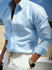 Norman Seersucker Stripe Long Sleeve Shirt