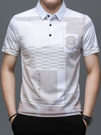 Prentice Checkerboard Print Short Sleeve Polo
