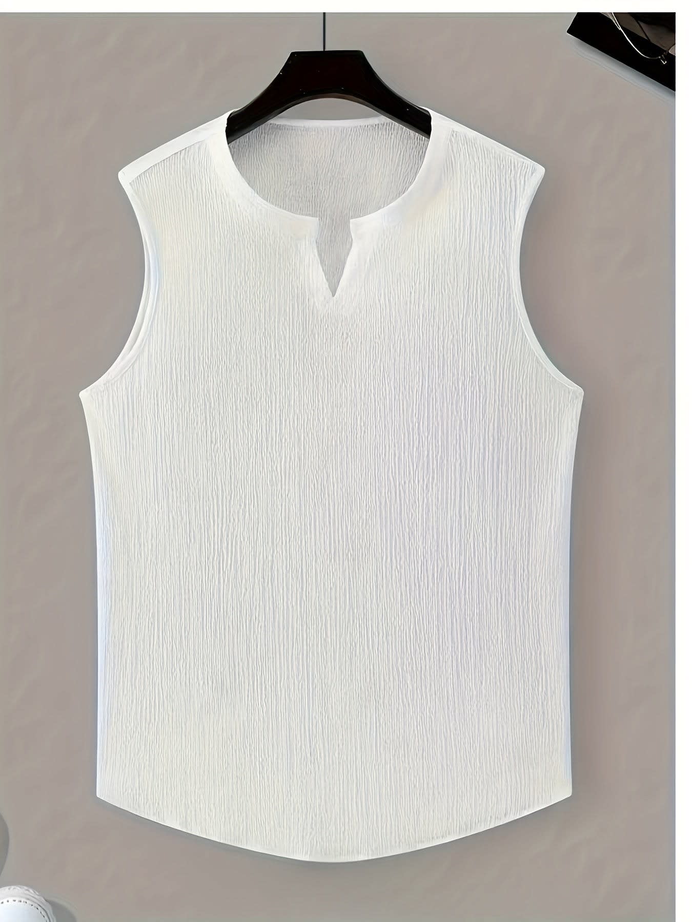 Gilroy Crinkle Texture Notch Neck Tank Top_18