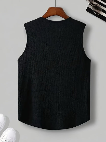 Gilroy Crinkle Texture Notch Neck Tank Top_4