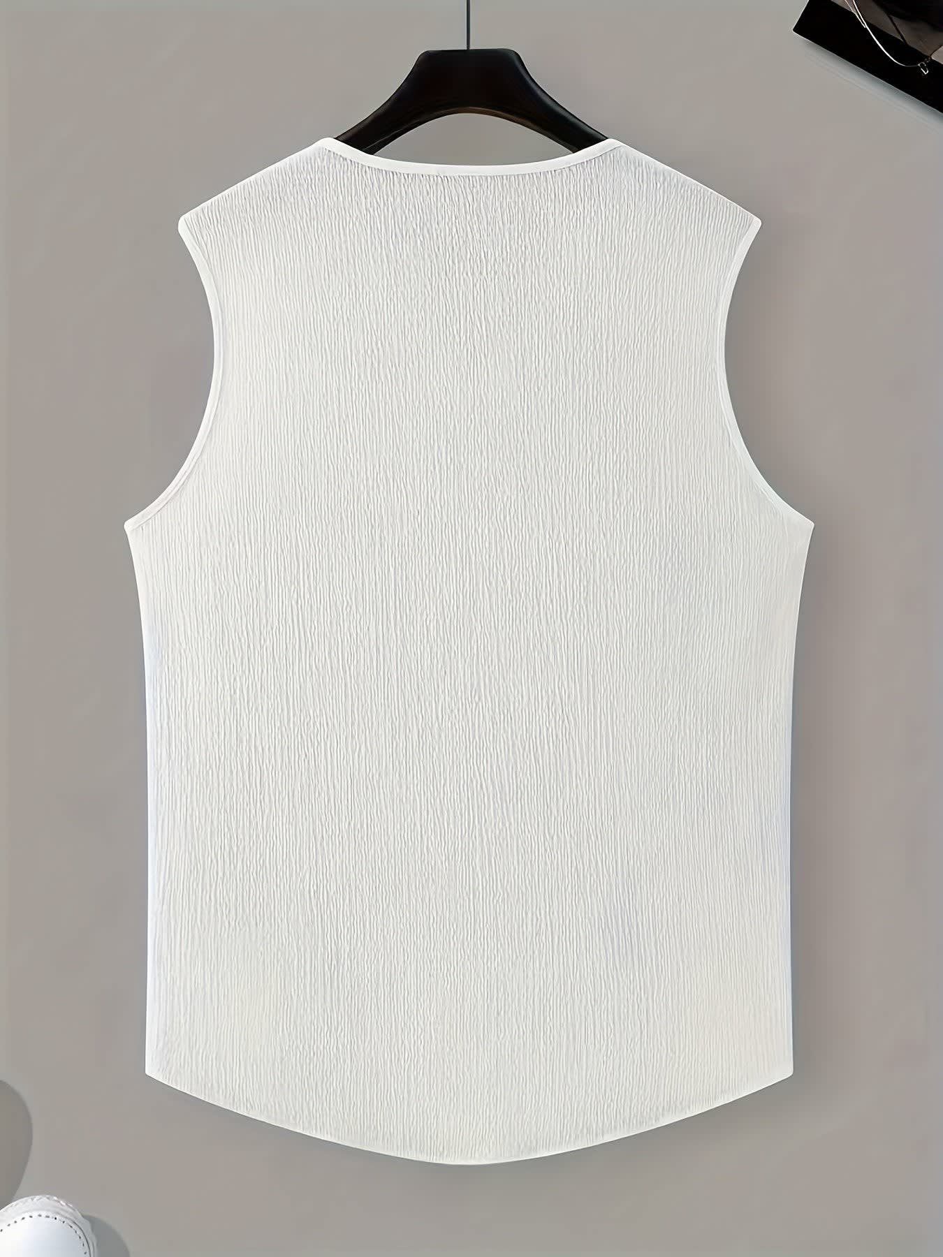 Gilroy Crinkle Texture Notch Neck Tank Top_5