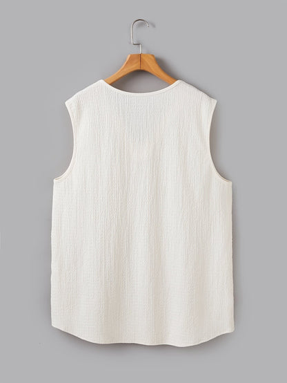 Gilroy Crinkle Texture Notch Neck Tank Top_9