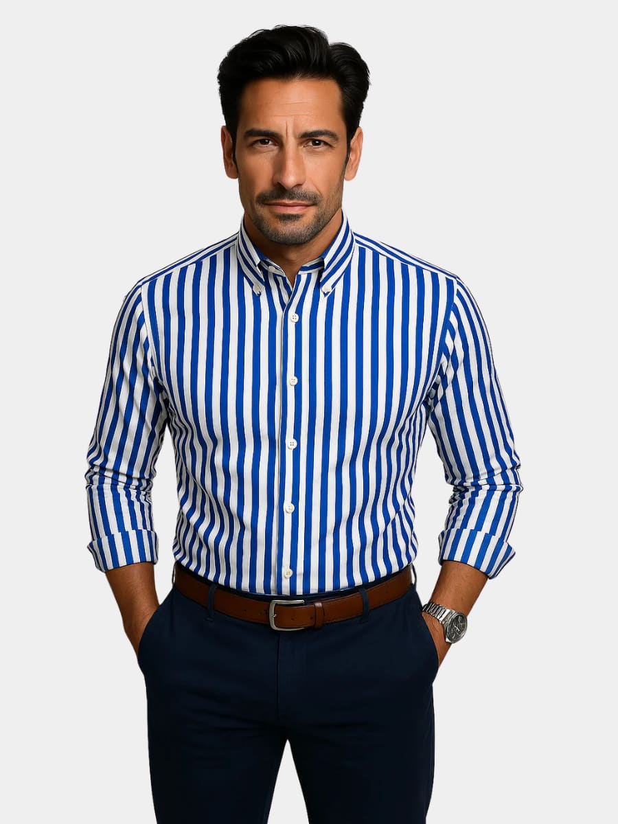 Harris Bengal Stripe Button Down Shirt_1