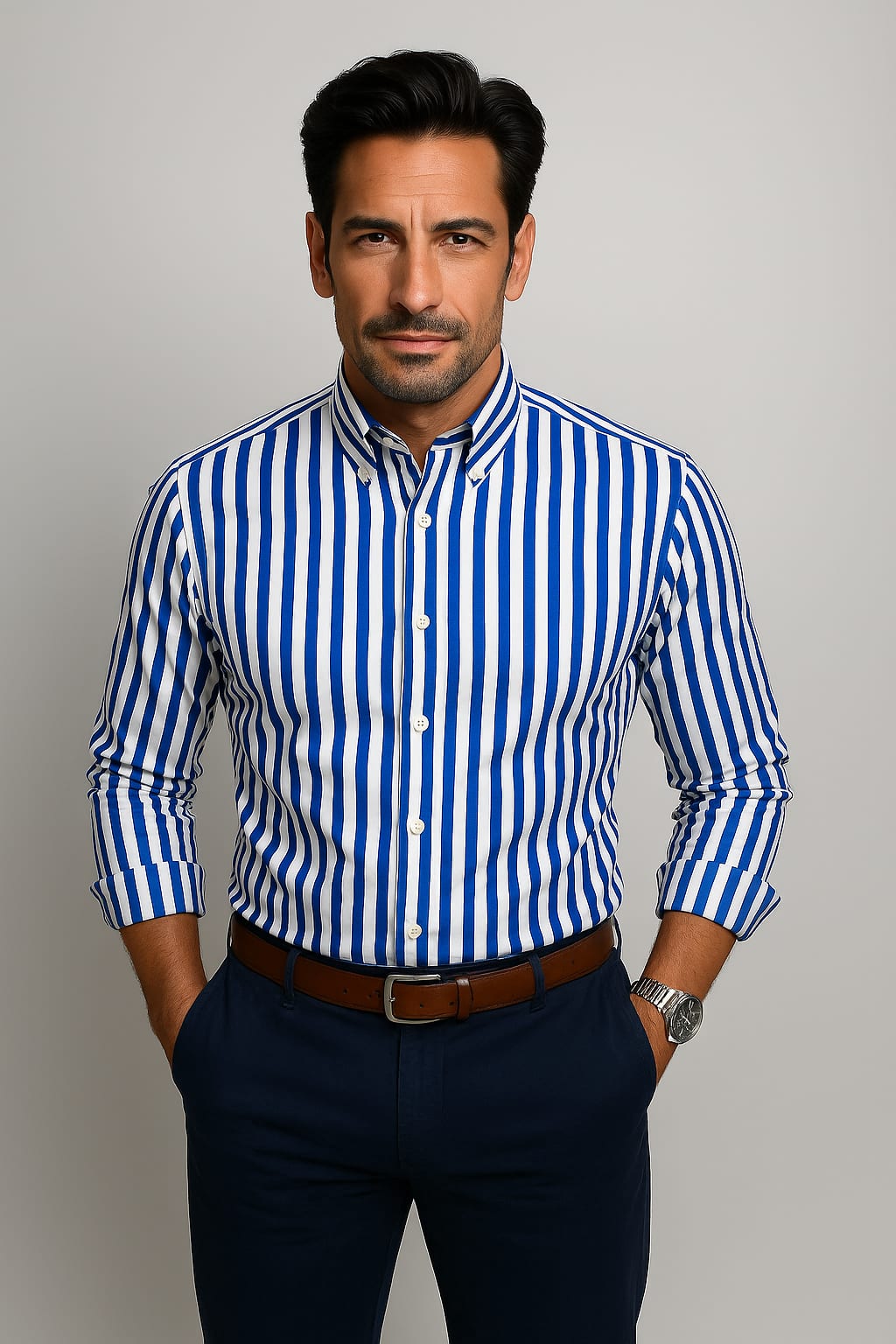 Harris Bengal Stripe Button Down Shirt_8